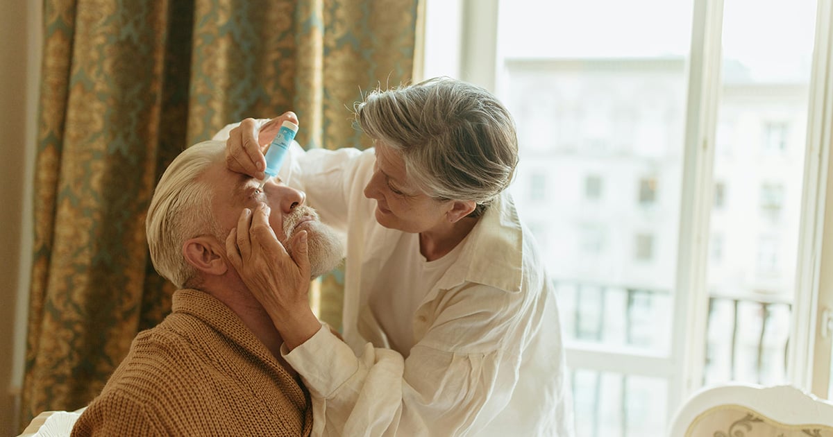 Caregiving relatives help at the dinner table