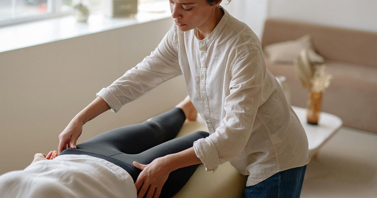 Ausschnitt aus physiotherapeutischer Behandlung für Krebspatienten
